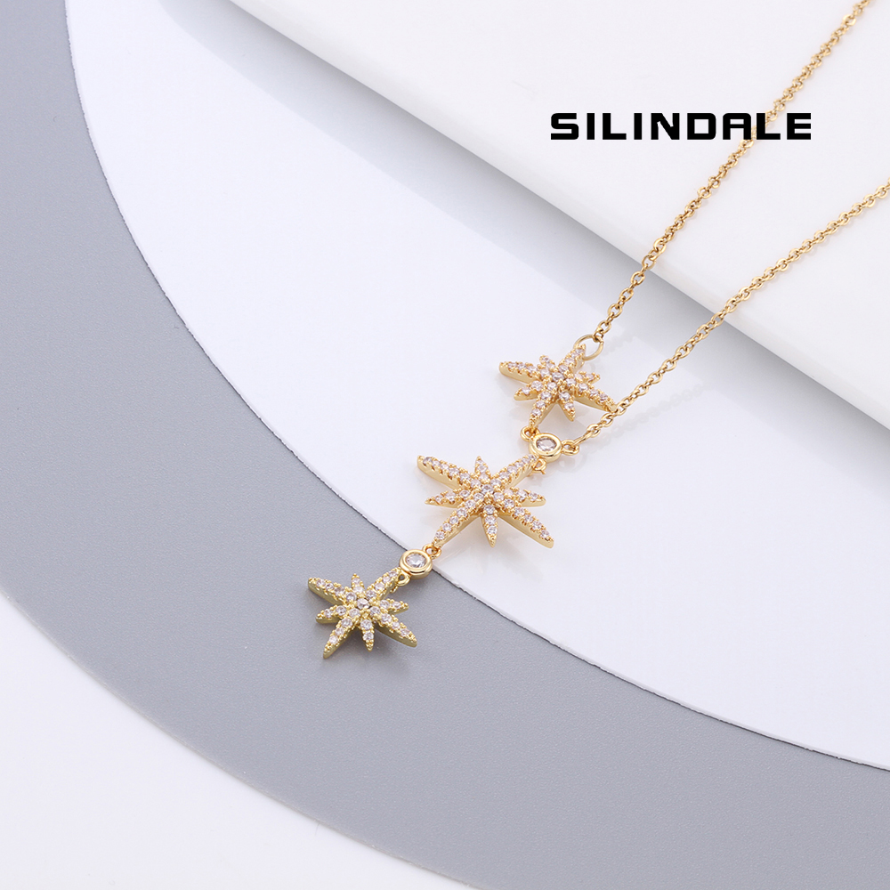 SILINDALE赛琳黛尔八芒星南非钻石项链