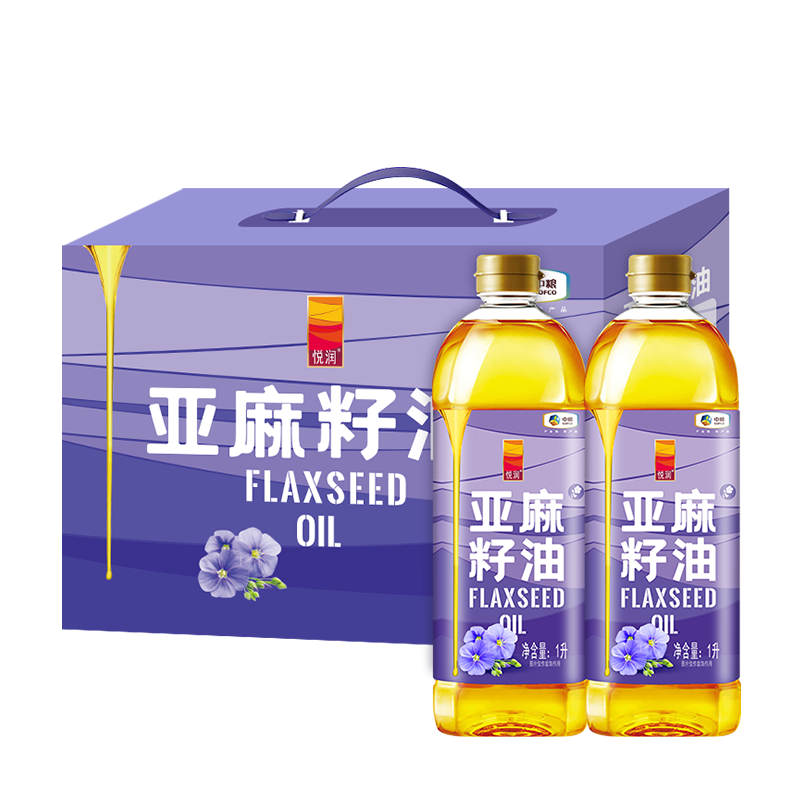 中粮悦润亚麻籽油礼盒1L*2