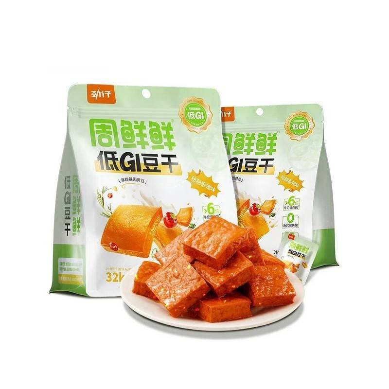 劲仔周鲜鲜低GI豆干鲜香原味/秘制香辣味326g/袋*2袋（组）