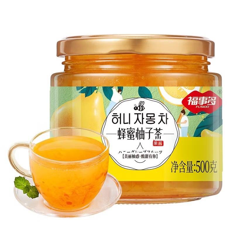 福事多 【沥干物≥40%】蜂蜜柚子茶500g/瓶