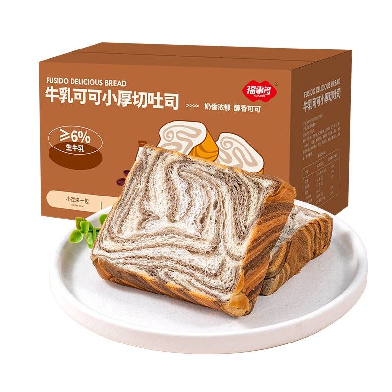 福事多 牛乳可可小厚切吐司500g