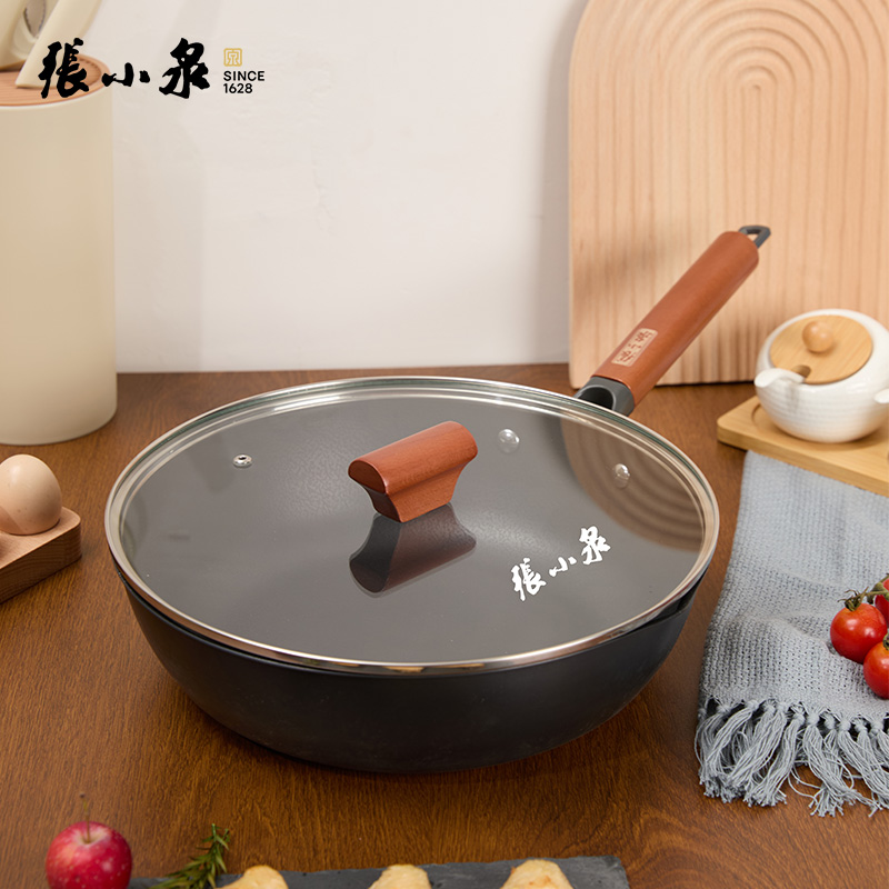 张小泉家味精铁系列锅具 炒锅不易粘锅家用炒菜锅无涂层 家味精铁煎炒锅C32880100 30cm