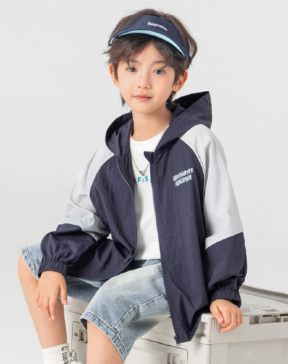 男童防晒衣夏季薄款透气户外骑行跑步遮阳服儿童运动插肩袖外套
