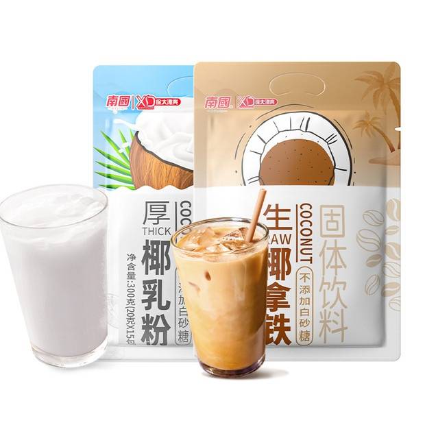 【京东热销20W+】南国厚椰乳粉300g+生椰拿铁330g组合