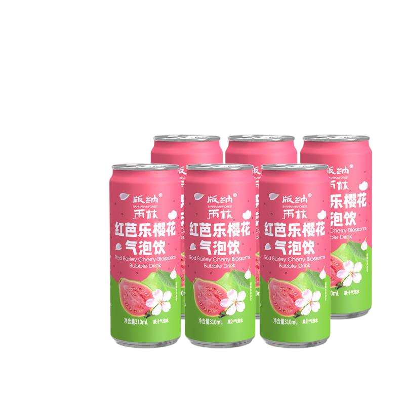 版纳雨林 红芭乐樱花气泡饮果汁气泡水饮料310ml*6罐