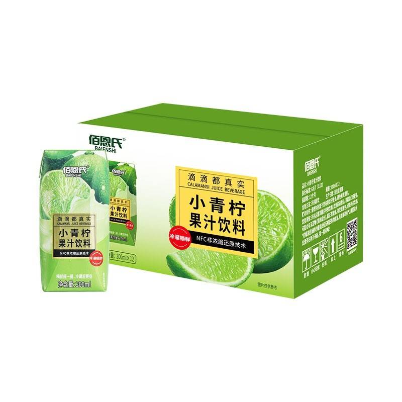 佰恩氏含糖小青柠汁200ml*12瓶