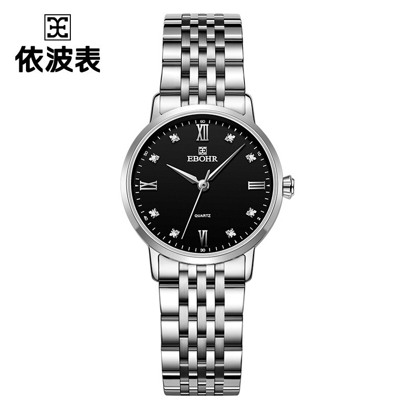 依波（EBOHR）大师系列手表百搭防水女表黑盘 50290321