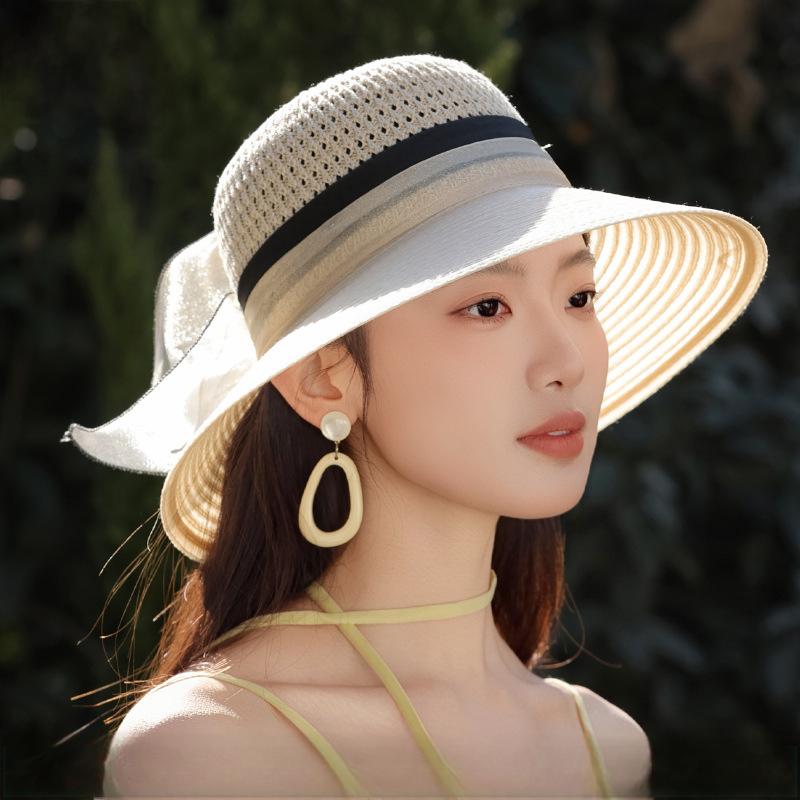 夏天新款中老年防晒帽子女高级感透气大沿遮阳帽妈妈太阳帽子