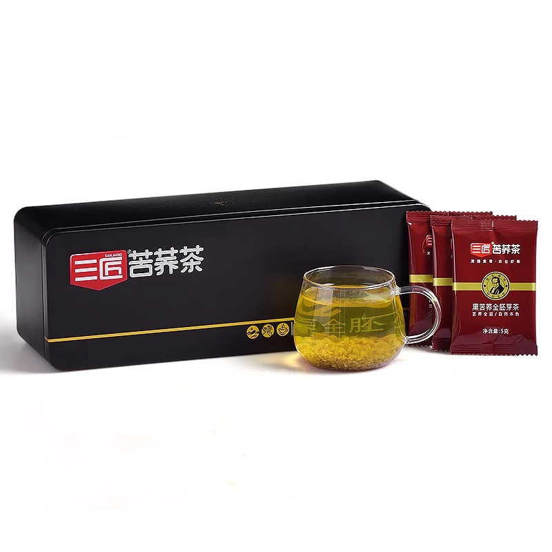 三匠黑苦荞全胚茶（铁盒）180g