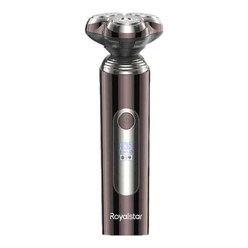 荣事达枪银色剃须刀 数码显示屏双环刀网 干湿两剃超长续航 360度全向灵动刀头 X5