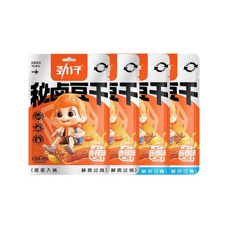 劲仔秘卤豆干香辣味/酱香味108g*4袋（单位：组）