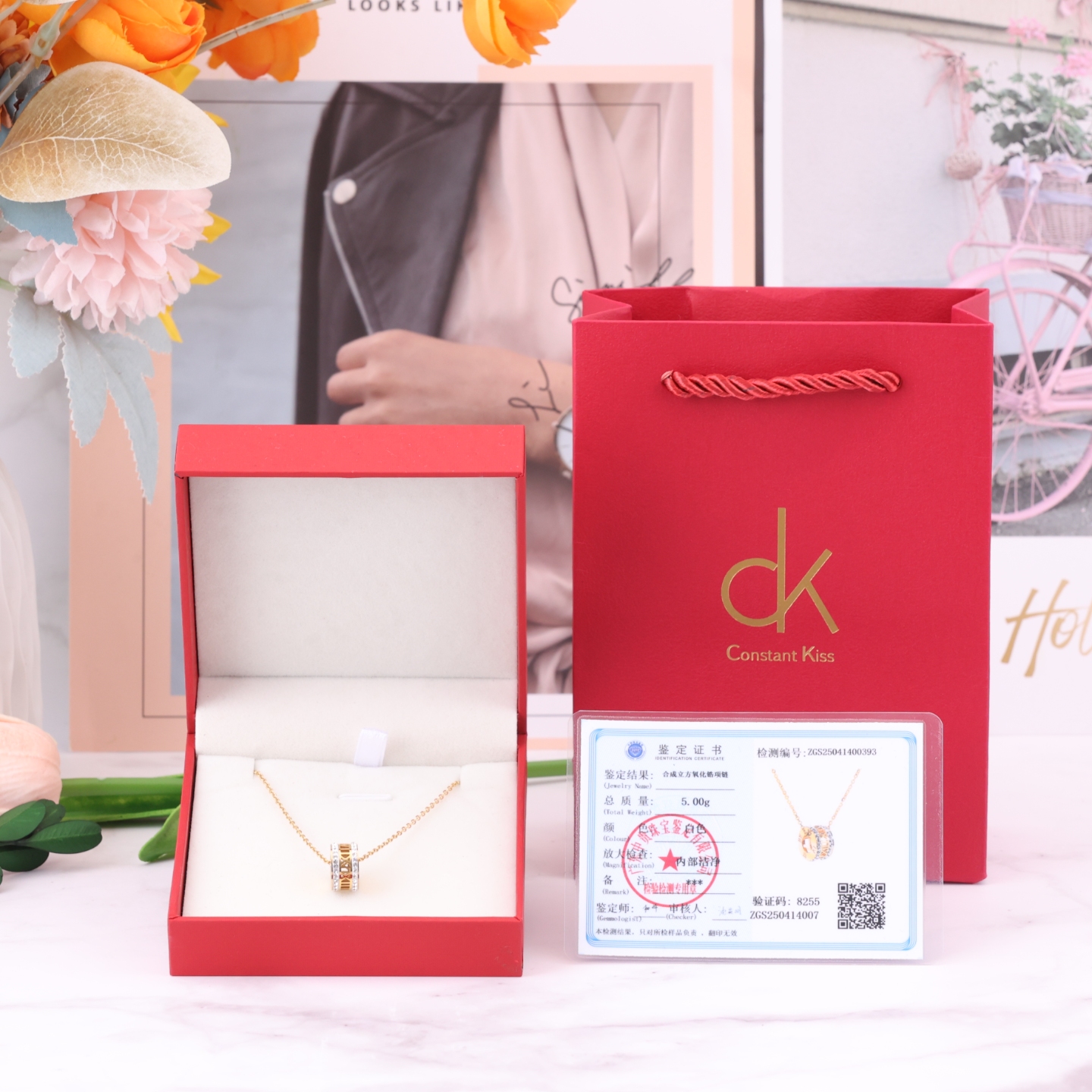 CK新品首饰系列项链《罗马星环》南非钻石罗马数字传递时光密语