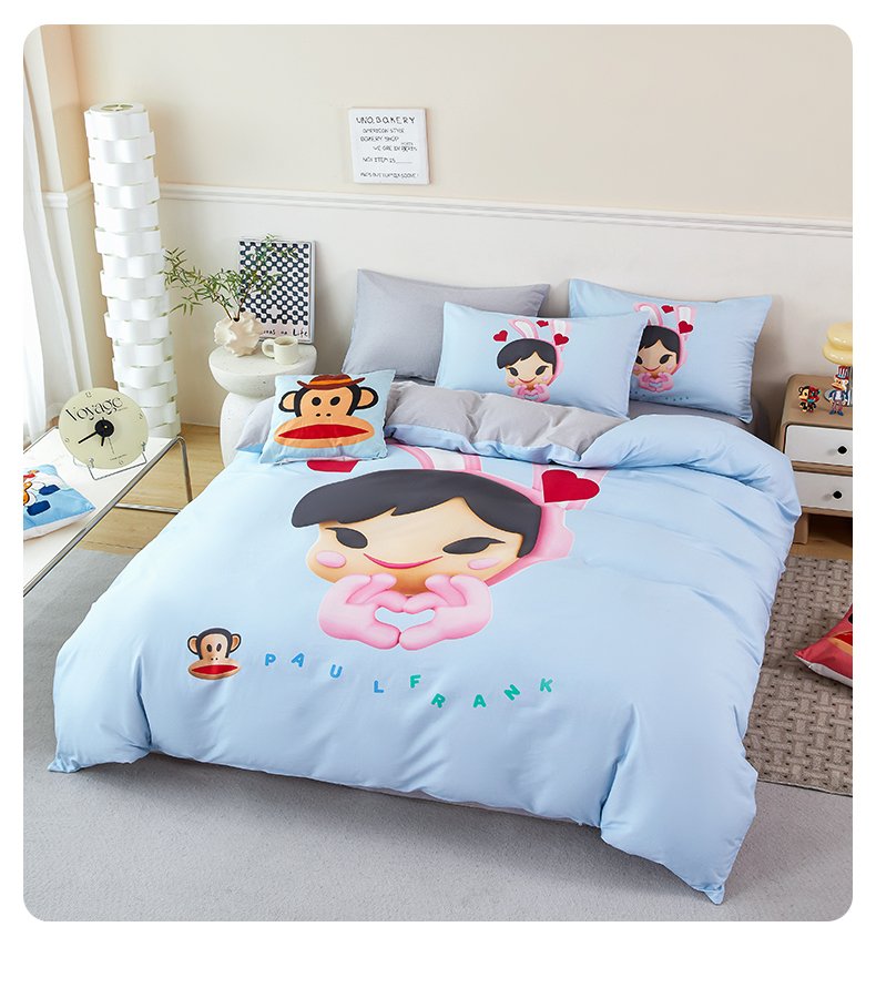 大嘴猴paul frank全棉彩绘套件趣味被套200*230cm