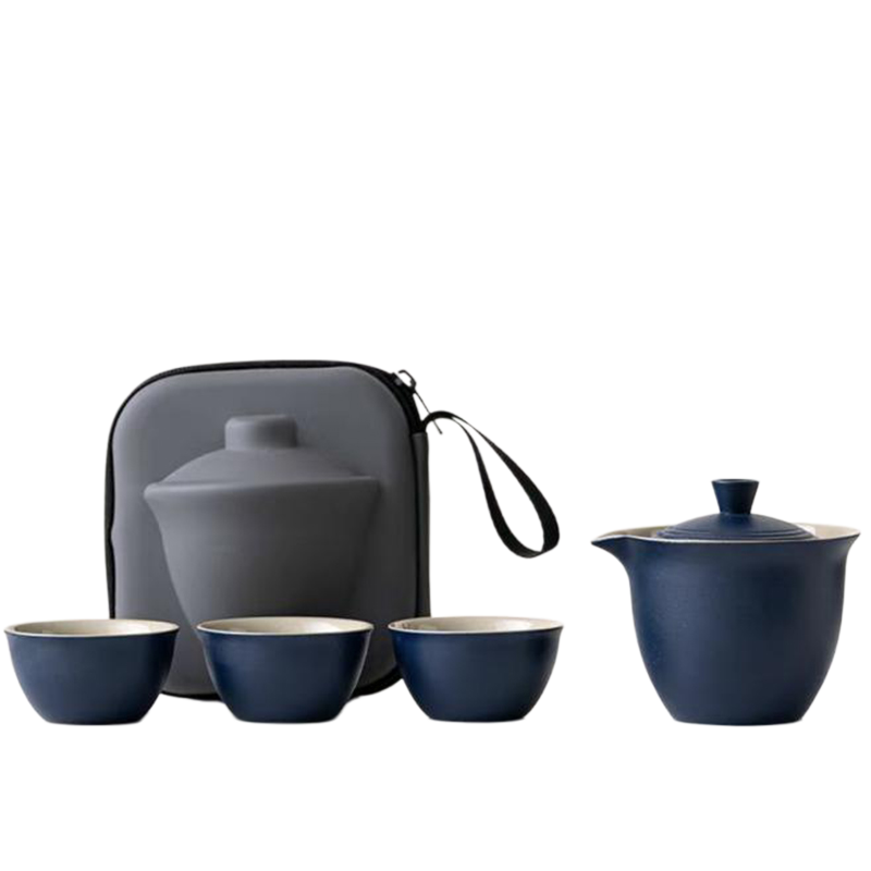 翰乐茶具陶瓷一壶三杯简约套装HL-KKHW快客户外1壶3杯