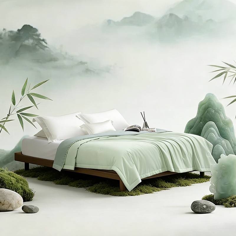 水星家纺 知夏长绒棉茶氨酸抗菌夏被 （60S全棉）