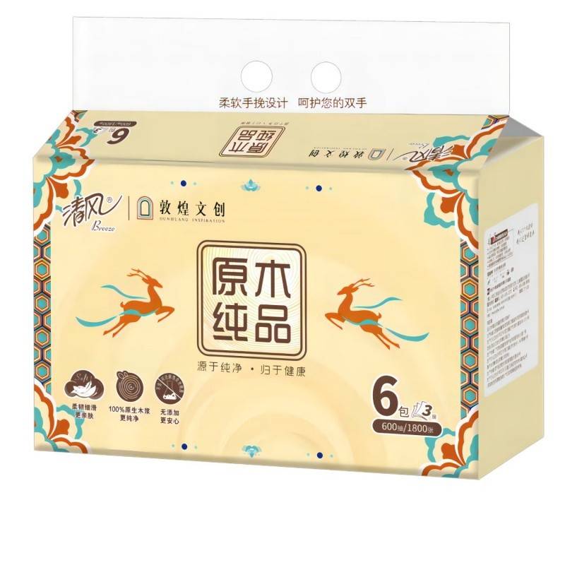清风敦煌IP联名款抽纸 3层 100抽一提6包 AR60SZP