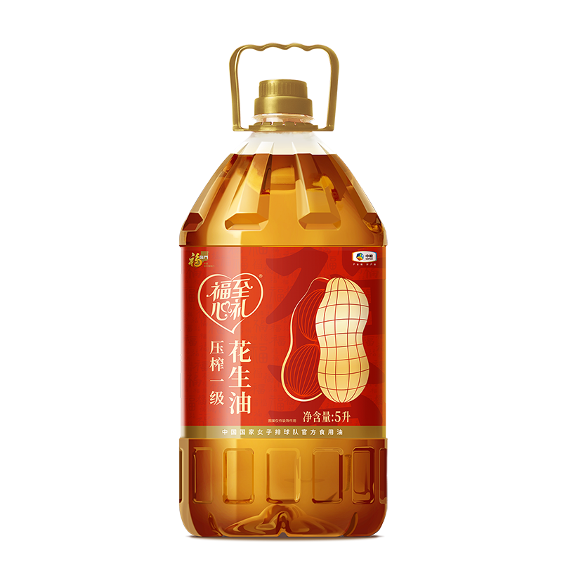 中粮福临门福至心礼压榨一级花生油5L