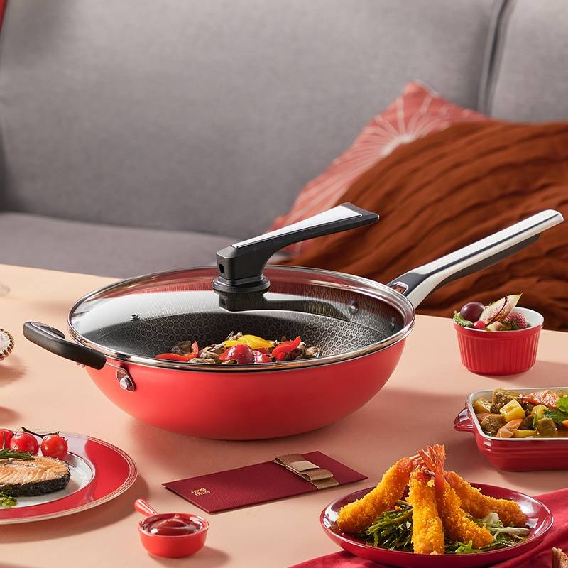 炊大皇第二代316不锈钢不粘平底炒锅 可用钢铲 炉灶通用 32CM/34cm 316L婚庆专供