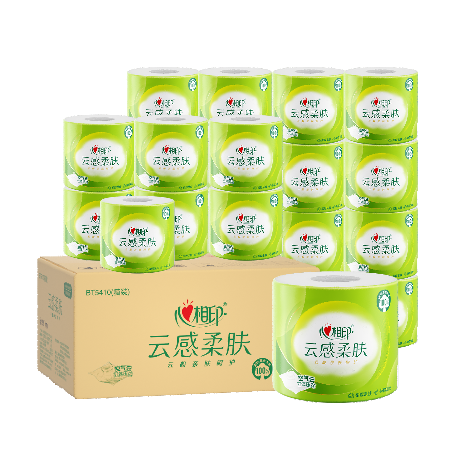 BT5410(电商箱装）心相印云感150克24粒装四层卷筒卫生纸（升级1）ADA01343
