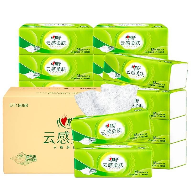 DT18098（箱装）云感88抽16包装三层立体压花塑装纸（M码）ADA01344