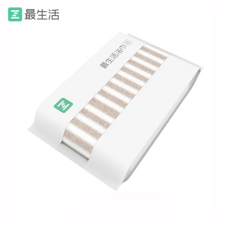 最生活 浴巾.条纹系列A-1192(1条)棕白条纹