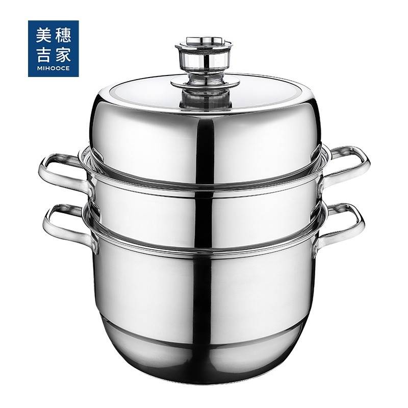 美穗吉家 304不锈钢三层定时多用蒸锅30cm MIH-2501023