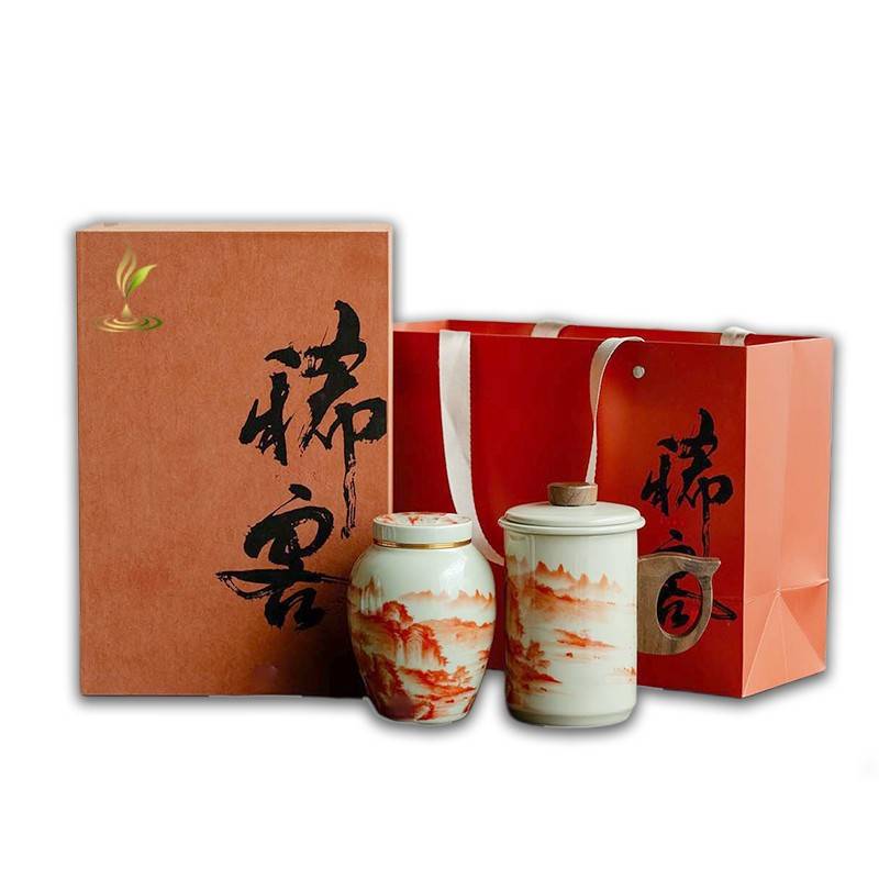 观涔 稀客杯罐套组 清暄-红色茶具二件套