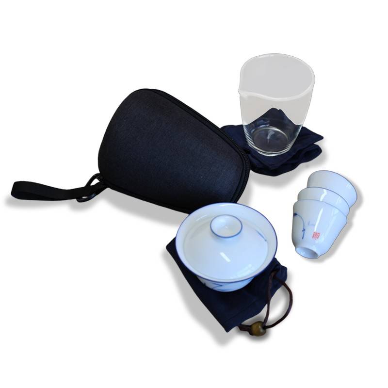观涔 便携快客套组  粉青茶具五件套