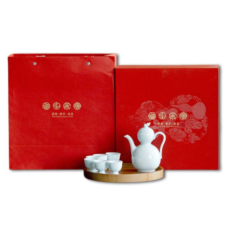 观涔 葫芦酒具套组 粉青酒具七件套