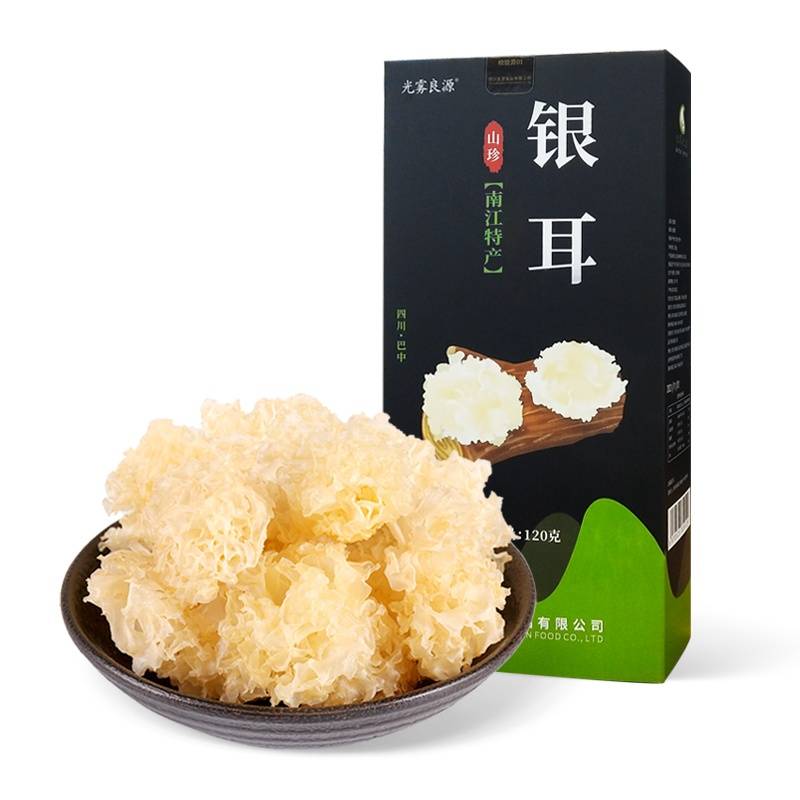 光雾良源银耳盒装 胶质浓郁软糯顺滑甜羹煲汤材料 120g/盒《四川银耳》