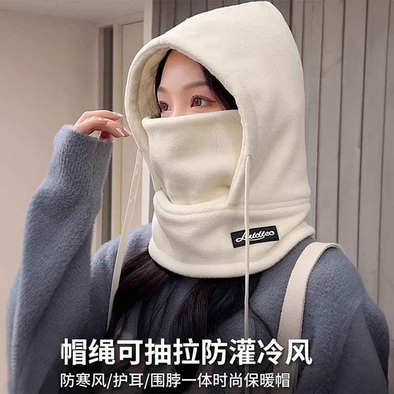 帽子冬季电动车头套围脖一体帽子男防风寒面罩冬天骑车保暖头套女
