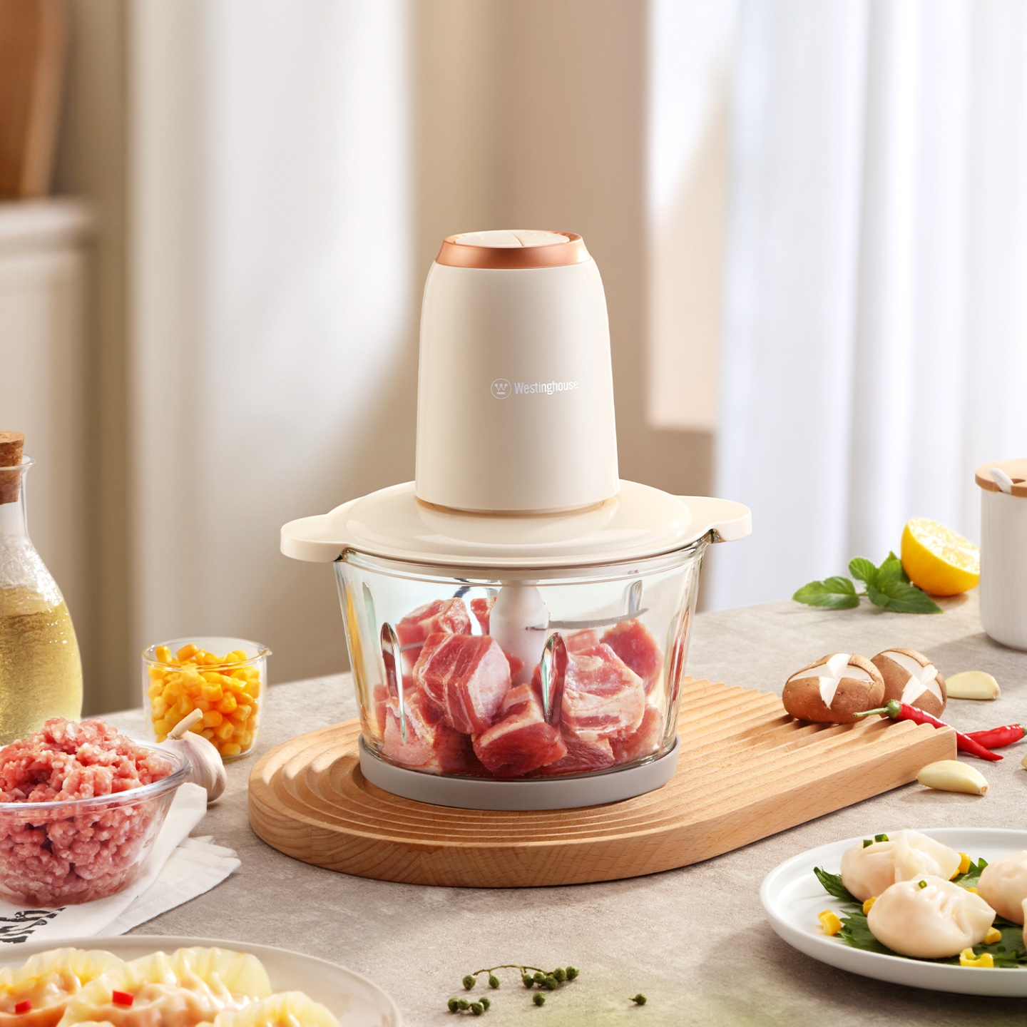 西屋（Westinghouse）绞肉机WJR102快慢双档S型双层精钢刀头1.8L大容量350W大功率