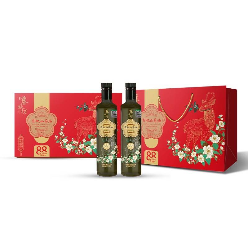 陇间柒月 有机山茶油500ml*2支礼盒装