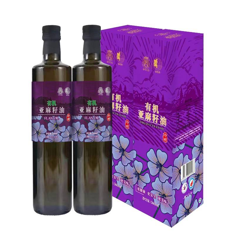 伊莎贝拉 有机冷榨一级亚麻籽油500ml*2瓶