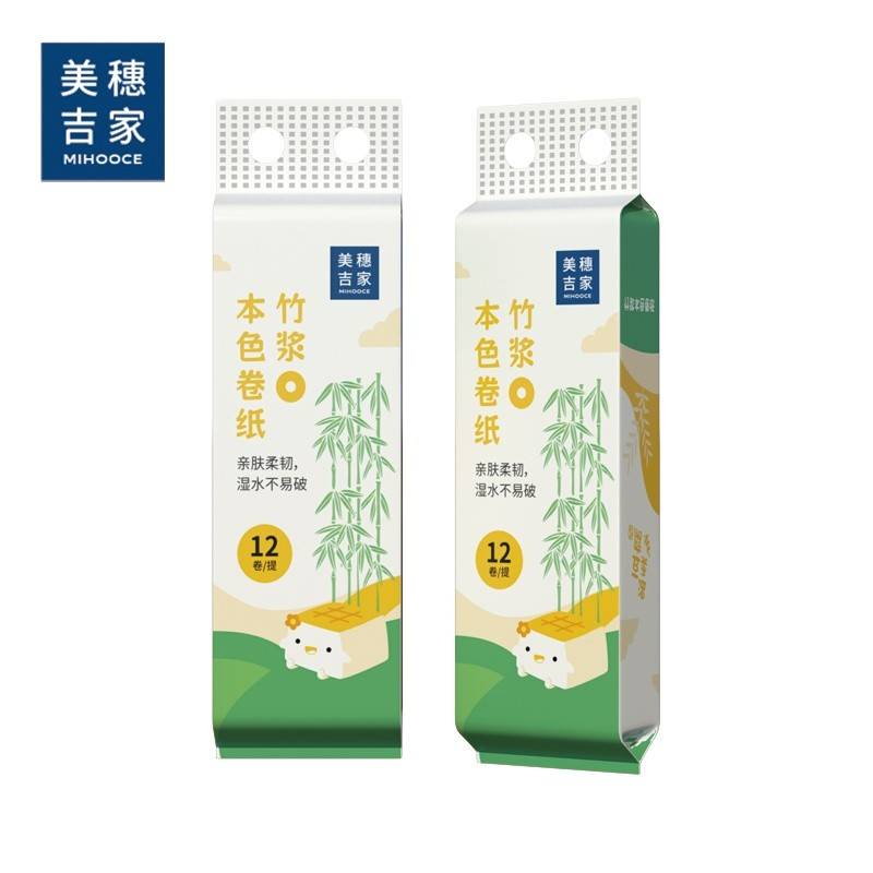 美穗吉家  本色竹浆卷纸 4层加厚 40g/卷*12卷*2提 MIH-2404002