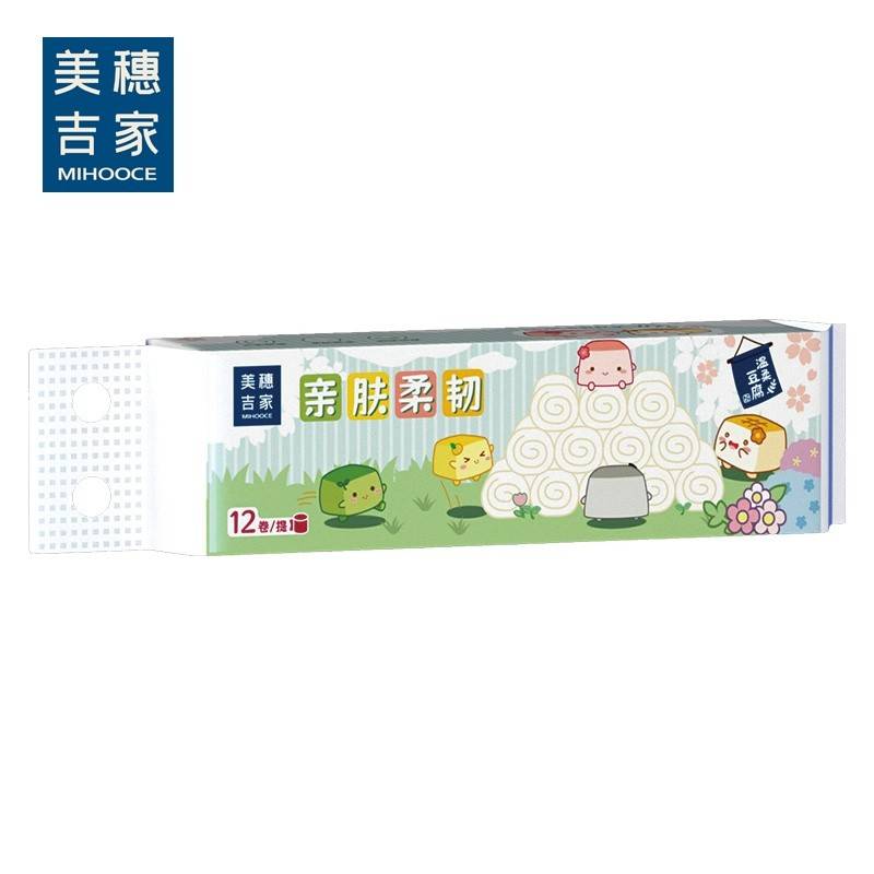 美穗吉家  本色竹浆卷纸 4层加厚 70g/卷*12卷*1提 MIH-2404001