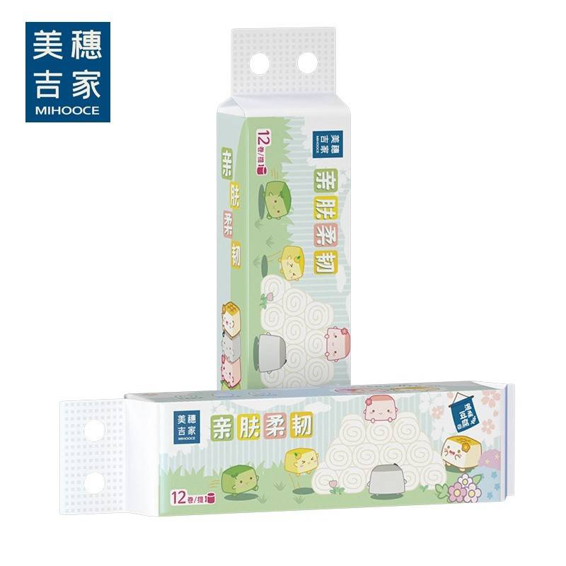 美穗吉家  本色竹浆卷纸 4层加厚 70g/卷*12卷*2提 MIH-2404001