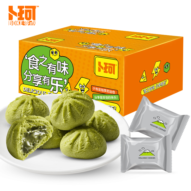 卜珂 食乐分享火山软曲奇（抹茶味夹心）380克