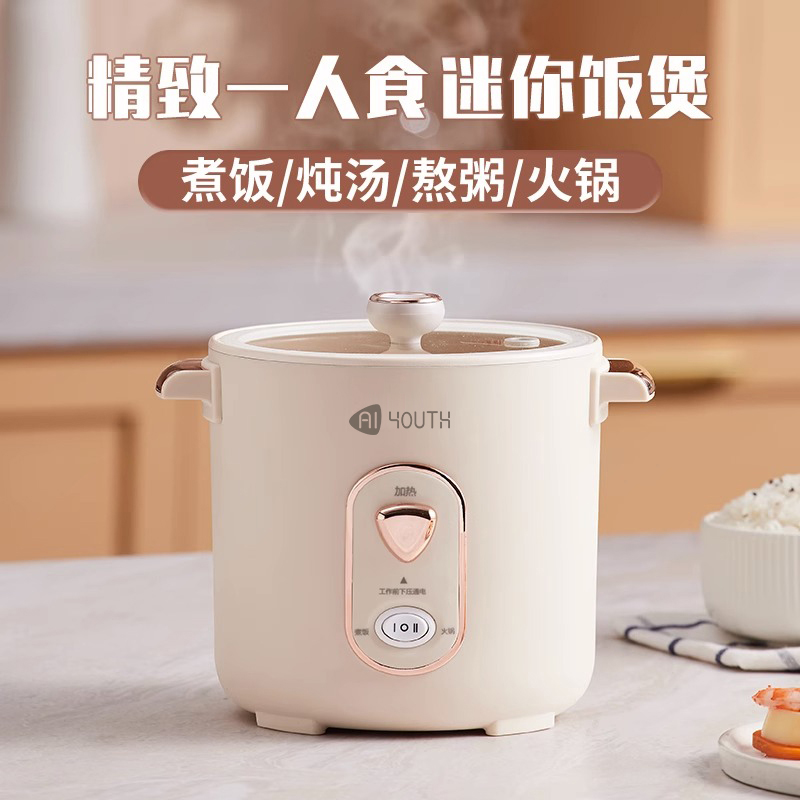 艾青春迷你电饭锅WT-12J1.2L专为单身人士设计精巧容量刚刚好 一人食二人享