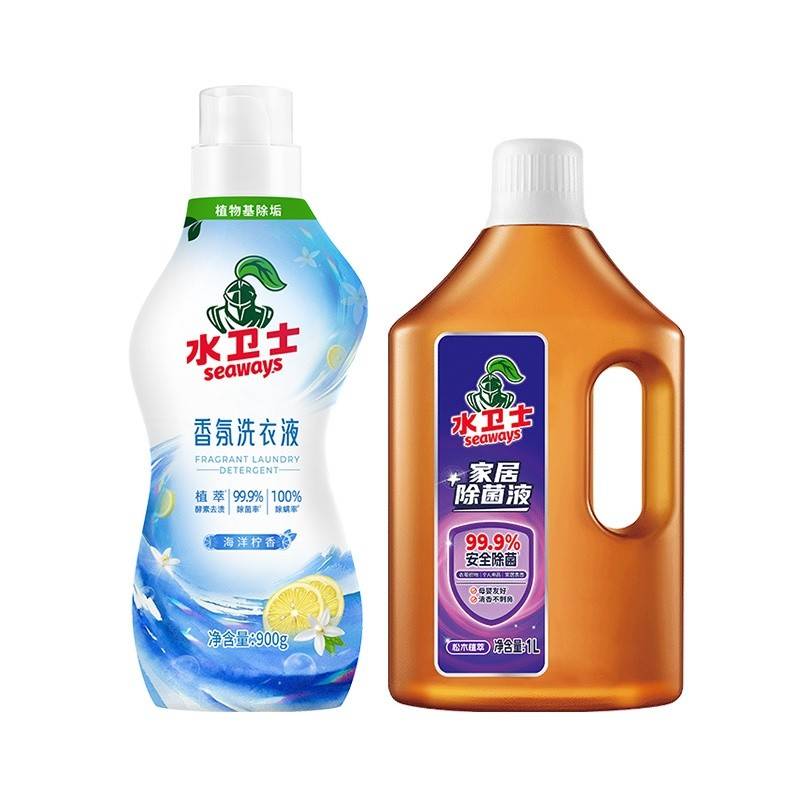 水卫士家清礼品装清新海洋洗衣液*1瓶+家居除菌液*1瓶