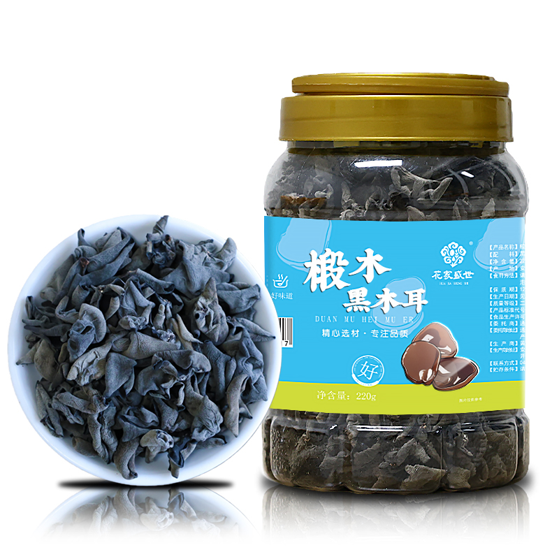 花家盛世 椴木黑木耳220g多巴胺罐装