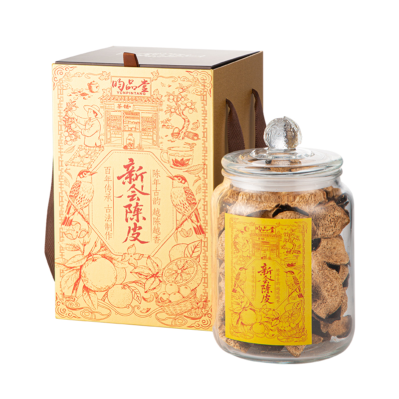 昀品堂岁月鎏金新会干仓陈皮礼盒150g  （10年陈化）QC-202323