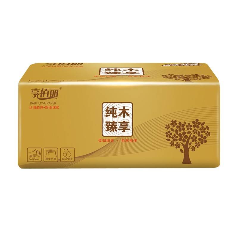 亨佰丽纯木臻享四层柔厚面巾纸家庭用抽纸