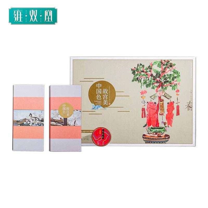 雍双堂中国色故宫美文创礼盒3年新会陈皮+小青柑普洱茶+柑胎广东特产 177克 春组合礼盒ZGS-5023