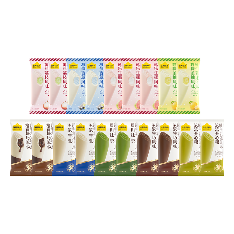 认养一头牛  甄优选鲜牛乳冰淇淋组合 19支