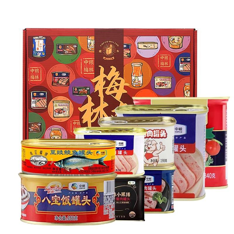 梅林丰富多彩午餐肉礼盒2029g