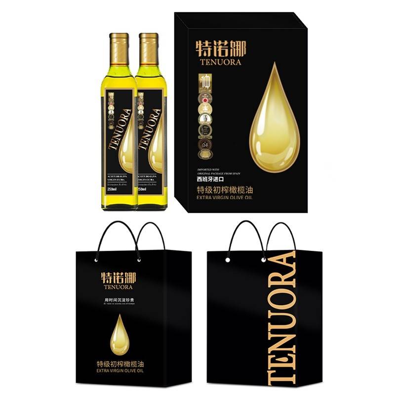 特诺娜特级初榨橄榄油黑色精装礼盒250ml*2