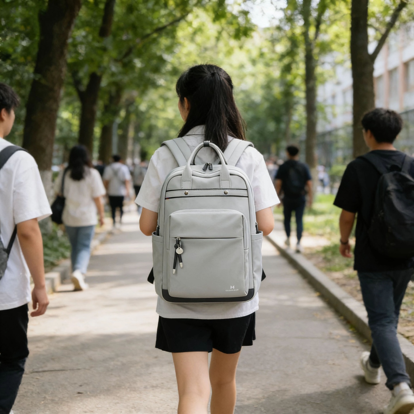 米茄美2026新款大容量休闲双肩包大学生书包商务旅行轻便高颜值背包M062