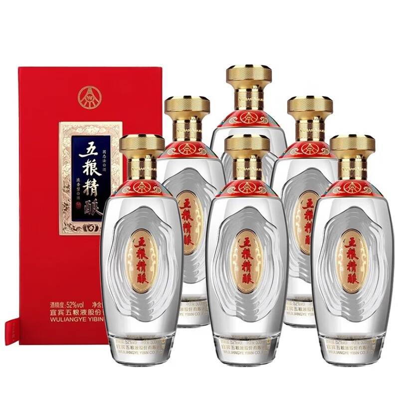 五粮液股份 送礼佳品 五粮精酿龙兴凤举52度 500mL*6瓶浓香型固态法白酒