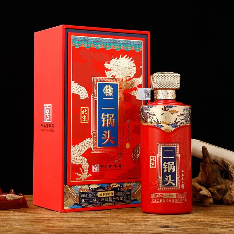 永丰牌 北京二锅头 永丰牌龙凤呈祥46度500ML 纯粮食 清香型白酒整箱 御尊叁拾46度 红瓶500ml*6瓶